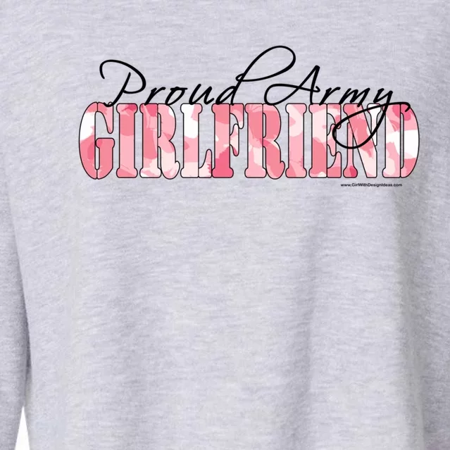 Proud Army Friend Butterfly Camo Gift Cropped Pullover Crew