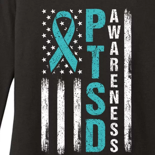 Ptsd Awareness Flag Post Traumatic Stress Disorder Warrior Gift Womens CVC Long Sleeve Shirt