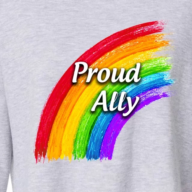 Proud Ally Funny Gift Love Is Love Lgbt Flower Funny Gift Lgbt Pride Funny Gift Cropped Pullover Crew