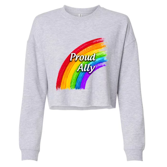 Proud Ally Funny Gift Love Is Love Lgbt Flower Funny Gift Lgbt Pride Funny Gift Cropped Pullover Crew