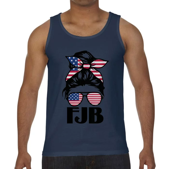 Pro America FJB American Flag Messy Hair Bun Lady Comfort Colors® Tank Top