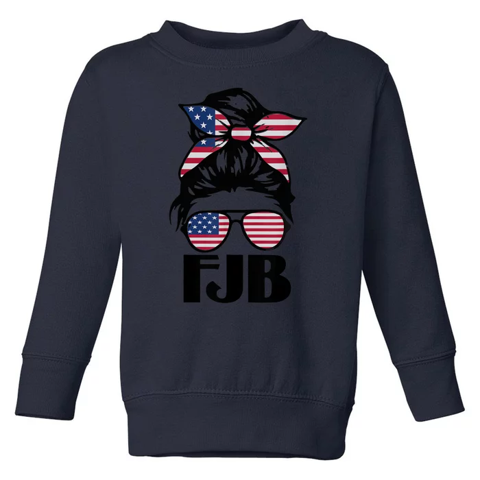 Pro America FJB American Flag Messy Hair Bun Lady Toddler Sweatshirt