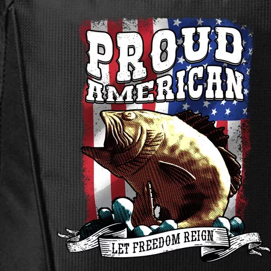 Proud American Flag Let Freedom Reign Fishing City Backpack