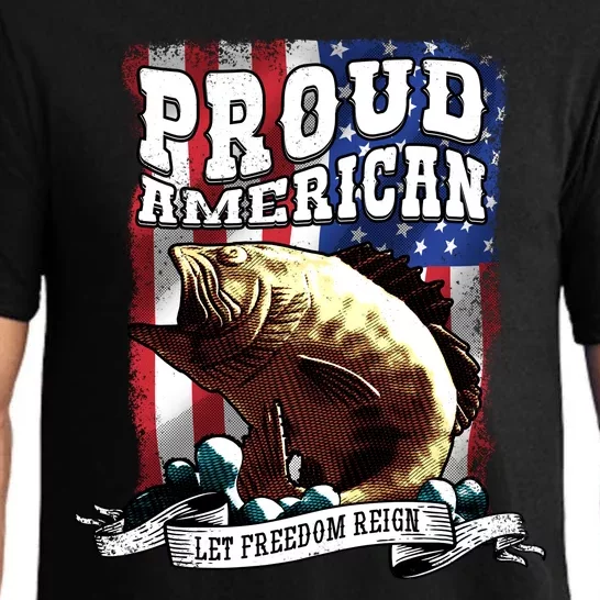 Proud American Flag Let Freedom Reign Fishing Pajama Set