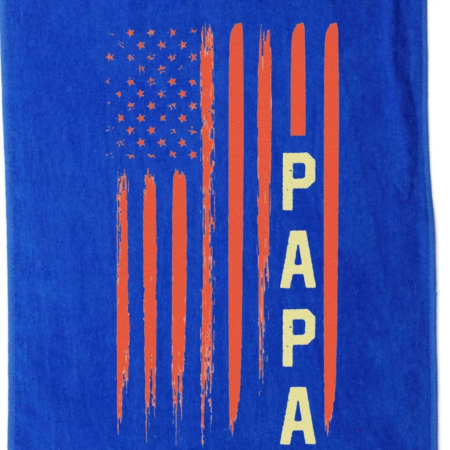 Papa American Flag Fars Day Platinum Collection Golf Towel