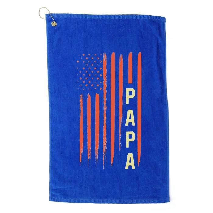 Papa American Flag Fars Day Platinum Collection Golf Towel