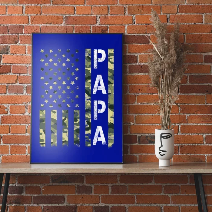 Papa American Flag Proud Dad Fathers Day Gift Poster