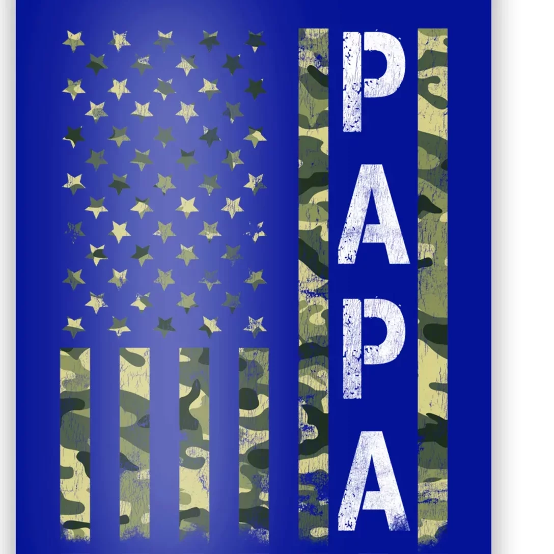 Papa American Flag Proud Dad Fathers Day Gift Poster