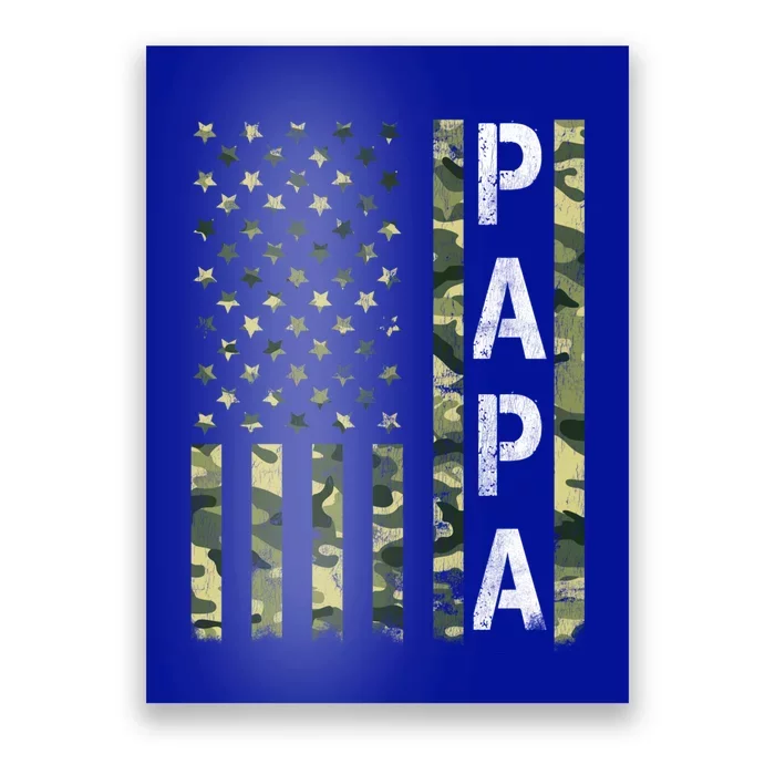 Papa American Flag Proud Dad Fathers Day Gift Poster