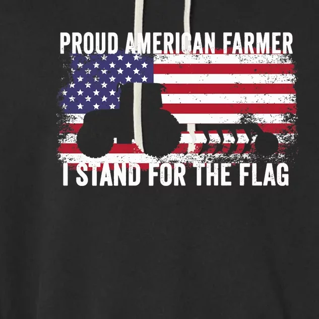 Proud American Farmer I Stand For The Flag Patriotic USA Premium Garment-Dyed Fleece Hoodie