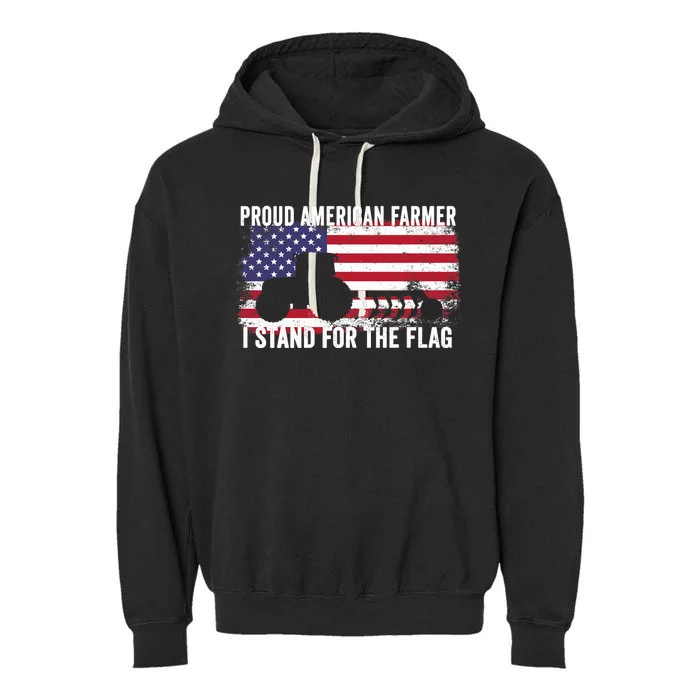 Proud American Farmer I Stand For The Flag Patriotic USA Premium Garment-Dyed Fleece Hoodie