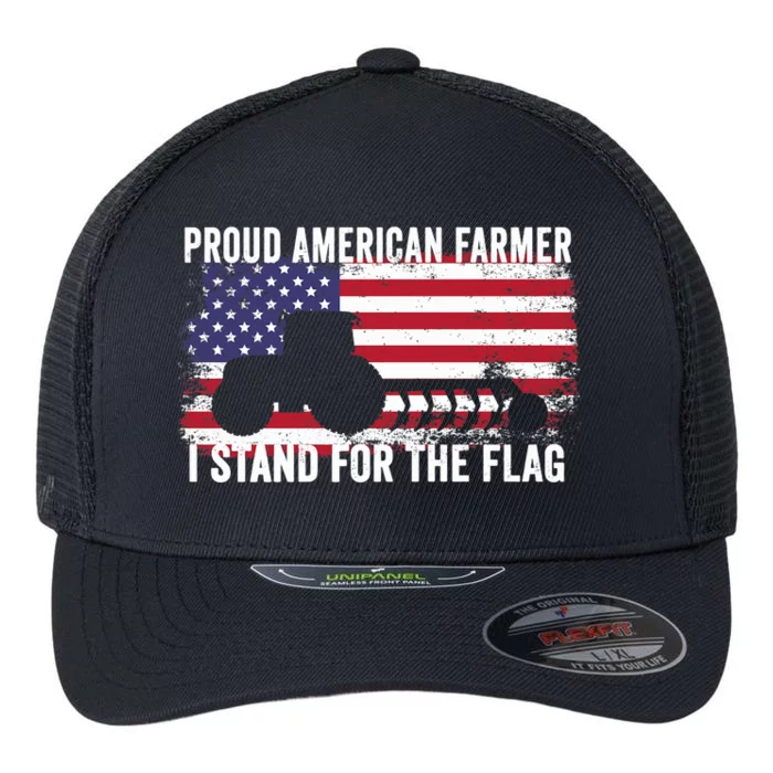 Proud American Farmer I Stand For The Flag Patriotic USA Premium Flexfit Unipanel Trucker Cap