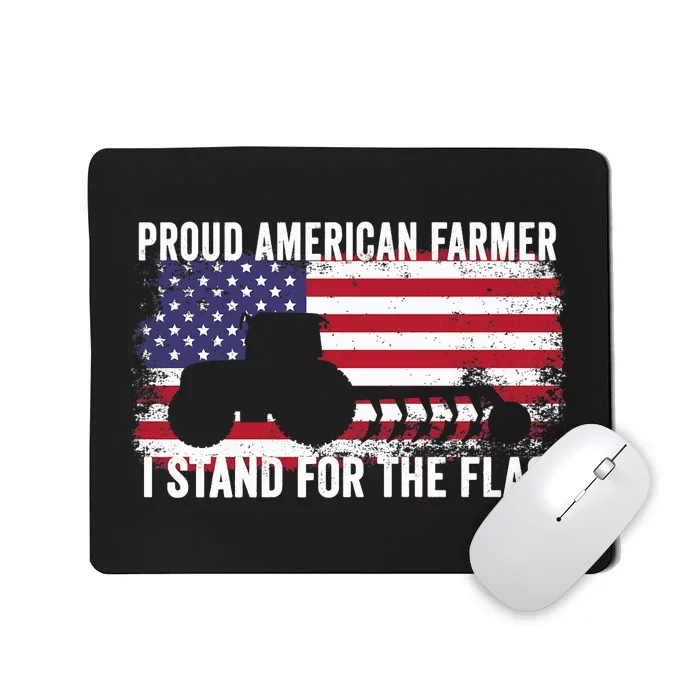 Proud American Farmer I Stand For The Flag Patriotic USA Premium Mousepad