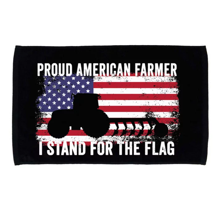 Proud American Farmer I Stand For The Flag Patriotic USA Premium Microfiber Hand Towel