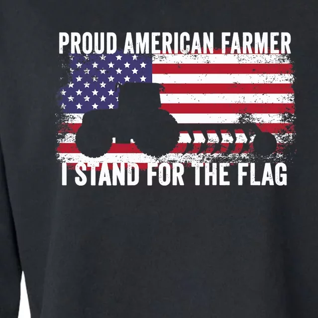 Proud American Farmer I Stand For The Flag Patriotic USA Premium Cropped Pullover Crew