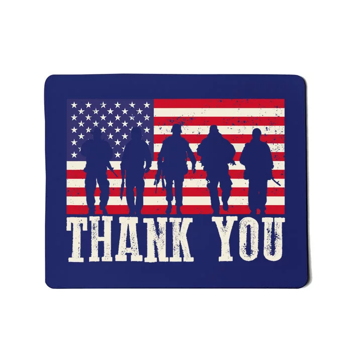 Patriotic American Flag Thank You For Girl Boy Mousepad