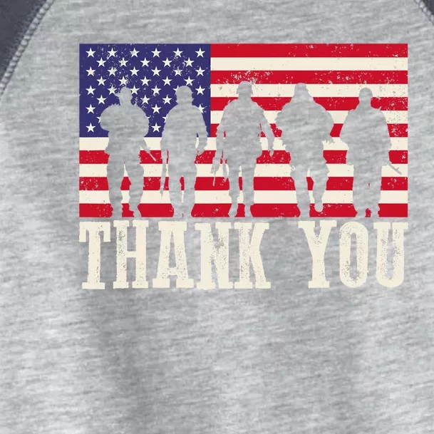 Patriotic American Flag Thank You For Girl Boy Toddler Fine Jersey T-Shirt