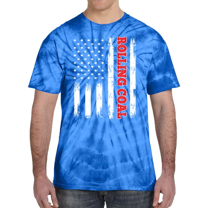 Patriotic American Flag Diesel Power Rolling Coal Gift Tie-Dye T-Shirt