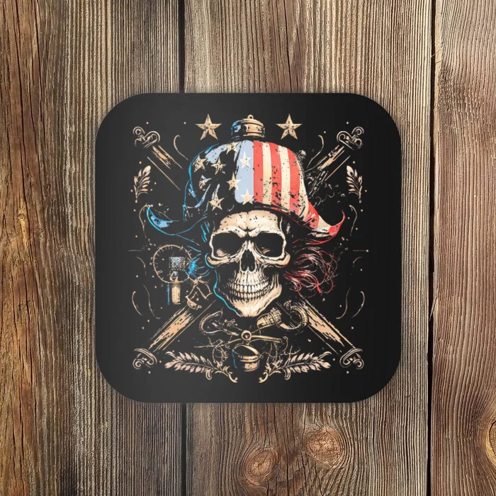 Pirate American Flag Coaster