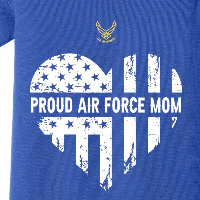 Proud Air Force Mom Pride Military Family Heart Gift Baby Bodysuit