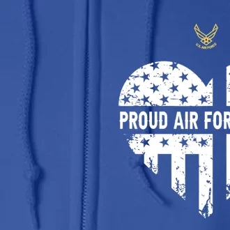 Proud Air Force Mom Pride Military Family Heart Gift Full Zip Hoodie