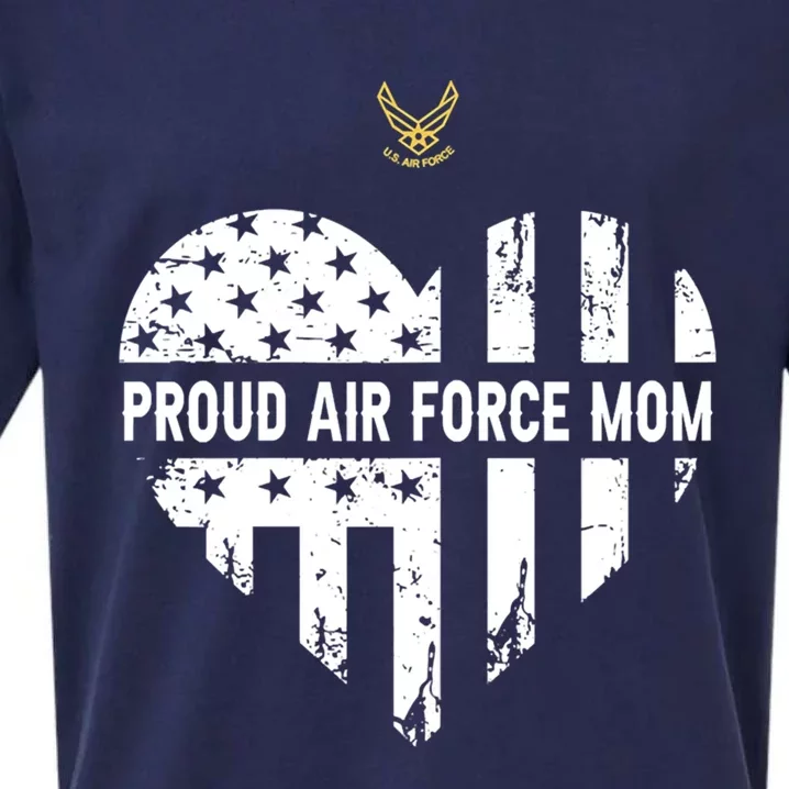 Proud Air Force Mom Pride Military Family Heart Gift Sueded Cloud Jersey T-Shirt