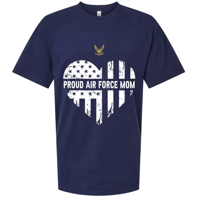 Proud Air Force Mom Pride Military Family Heart Gift Sueded Cloud Jersey T-Shirt