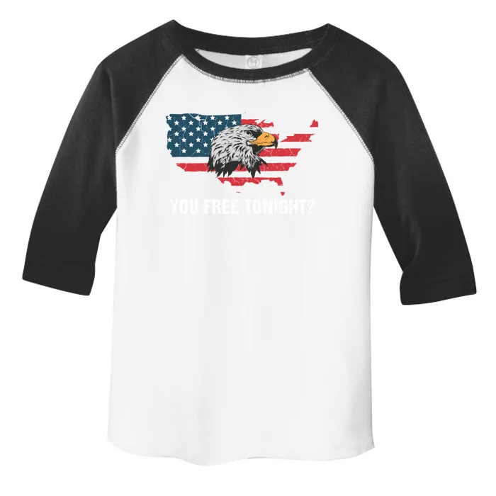 Patriotic American Flag Eagle You Free Tonight Great Gift Toddler Fine Jersey T-Shirt