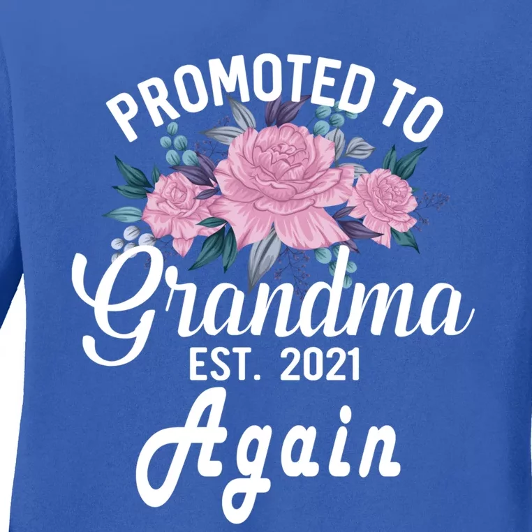 Pregnancy Announcet For GrandparentsPromoted To Grandma Gift Ladies Long Sleeve Shirt