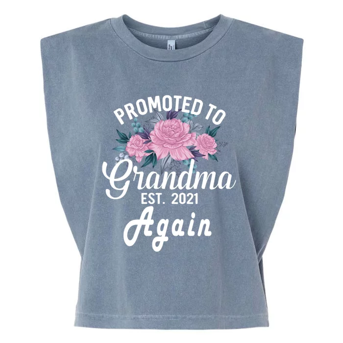 Pregnancy Announcet For GrandparentsPromoted To Grandma Gift Garment-Dyed Women's Muscle Tee