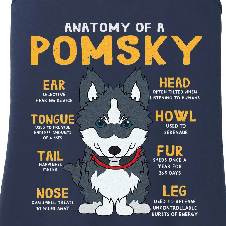 Pomsky Anatomy Funny Dog Mom Dad Gift Ladies Essential Tank