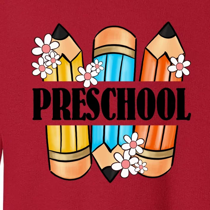 Pencil And Flower Back To School Print Toddler Sweatshirt