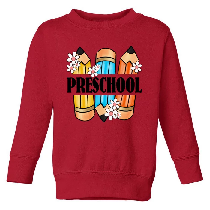 Pencil And Flower Back To School Print Toddler Sweatshirt