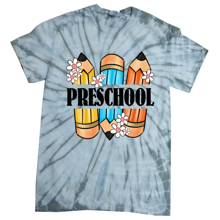 Pencil And Flower Back To School Print Tie-Dye T-Shirt