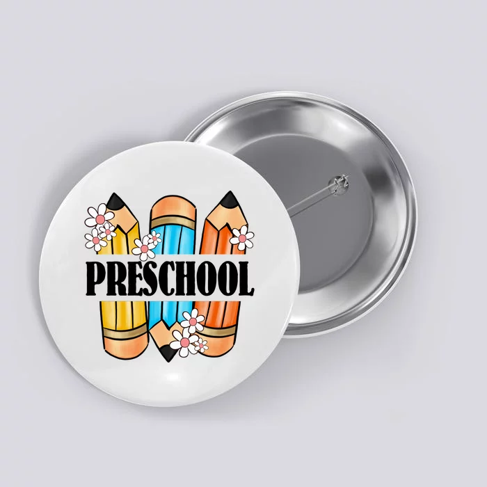 Pencil And Flower Back To School Print Button