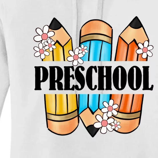 Pencil And Flower Back To School Print Women's Pullover Hoodie