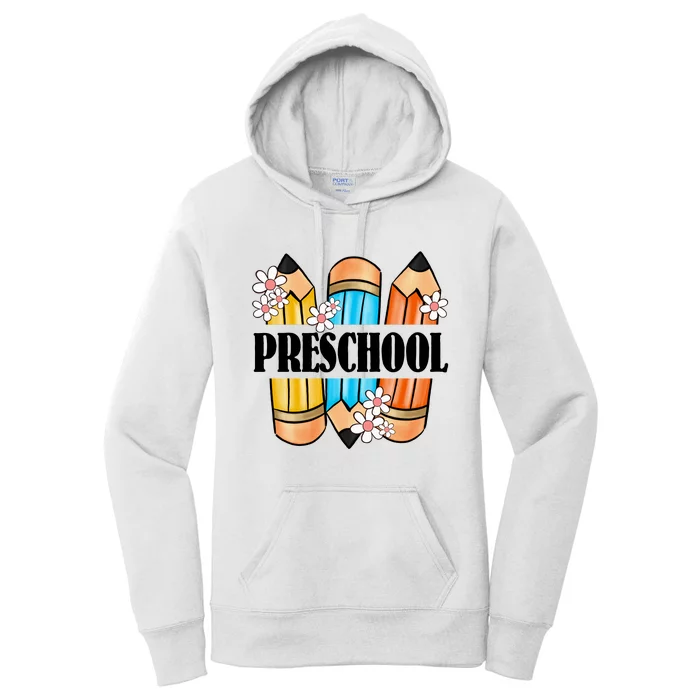 Pencil And Flower Back To School Print Women's Pullover Hoodie