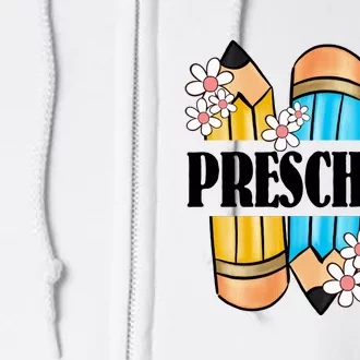 Pencil And Flower Back To School Print Full Zip Hoodie