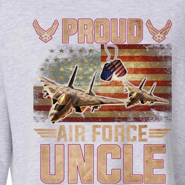 Proud Air Force Uncle Gift Veterans Day Gift Cropped Pullover Crew