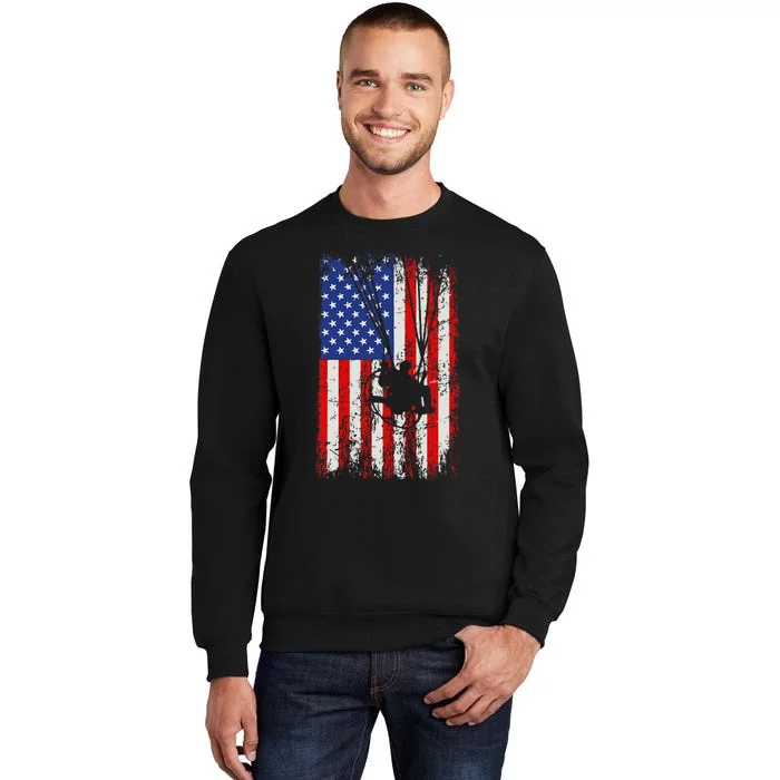 Paramotor American Flag Paramotor Tall Sweatshirt