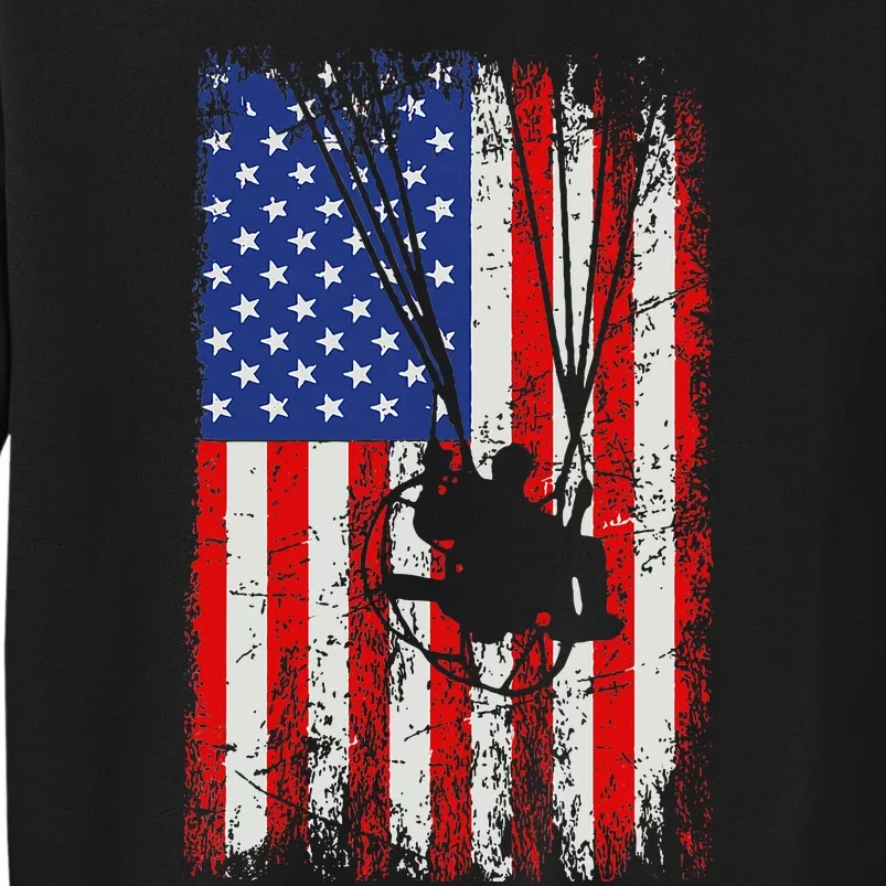 Paramotor American Flag Paramotor Tall Sweatshirt