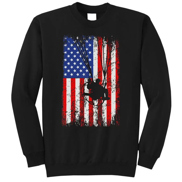 Paramotor American Flag Paramotor Tall Sweatshirt