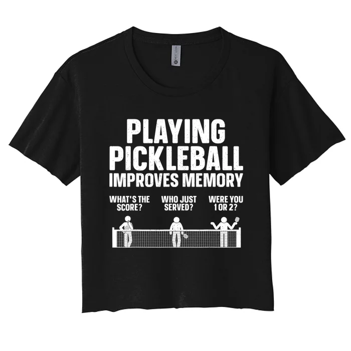 Pickleball Art For Women Paddle Sport Pickleball Lover Women's Crop Top Tee