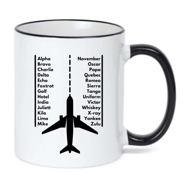 Phonetica Alphabet Funny Pilot Aviation Airplane Gift Black Color Changing Mug