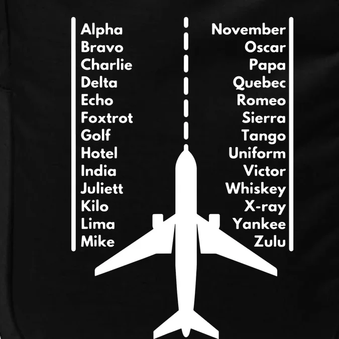 Phonetica Alphabet Funny Pilot Aviation Airplane Gift Impact Tech Backpack