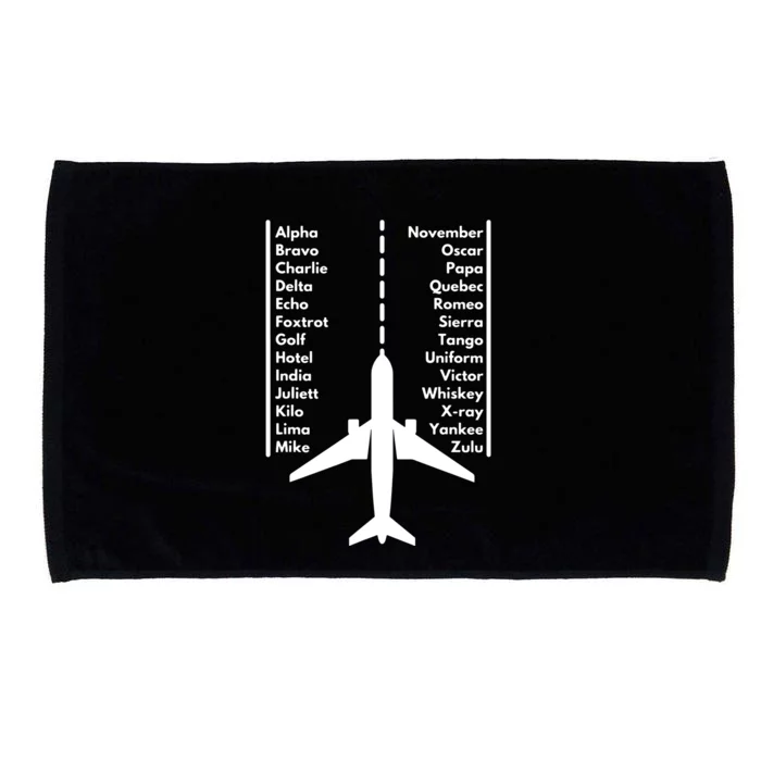 Phonetica Alphabet Funny Pilot Aviation Airplane Gift Microfiber Hand Towel