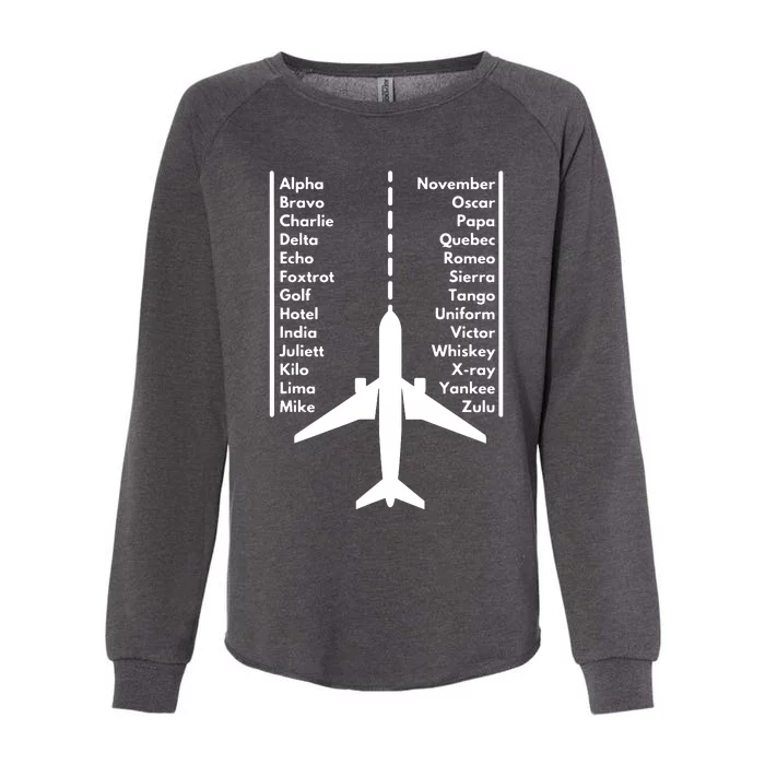 Phonetica Alphabet Funny Pilot Aviation Airplane Gift Womens California Wash Sweatshirt