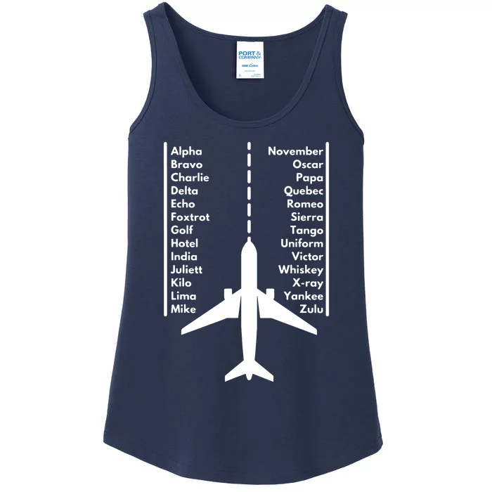 Phonetica Alphabet Funny Pilot Aviation Airplane Gift Ladies Essential Tank