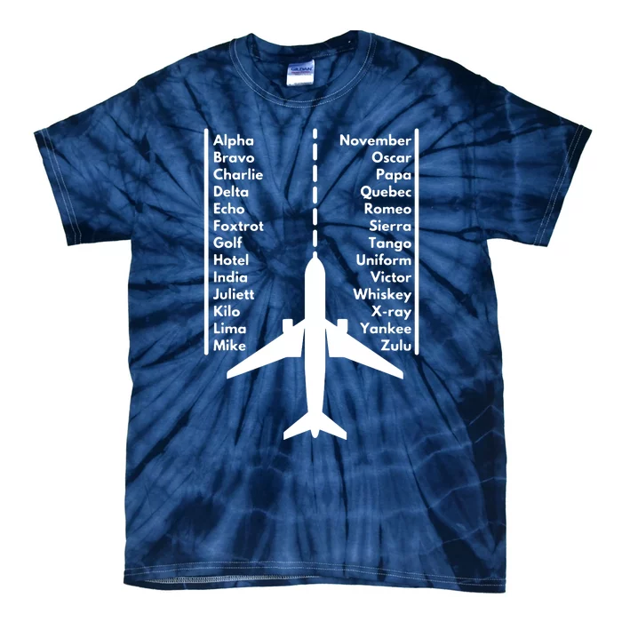 Phonetica Alphabet Funny Pilot Aviation Airplane Gift Tie-Dye T-Shirt