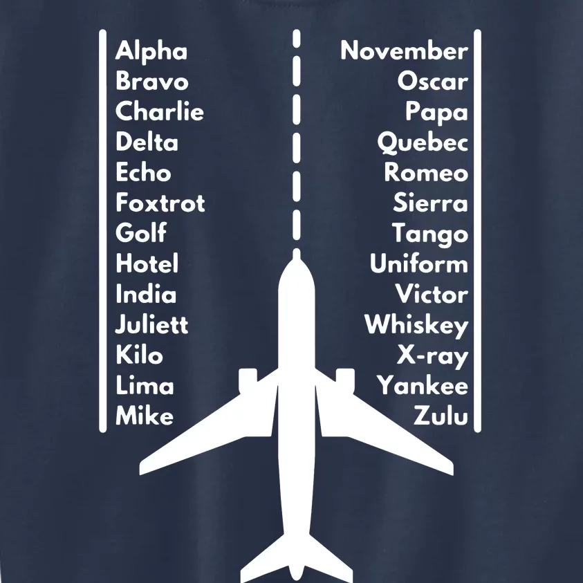 Phonetica Alphabet Funny Pilot Aviation Airplane Gift Kids Sweatshirt